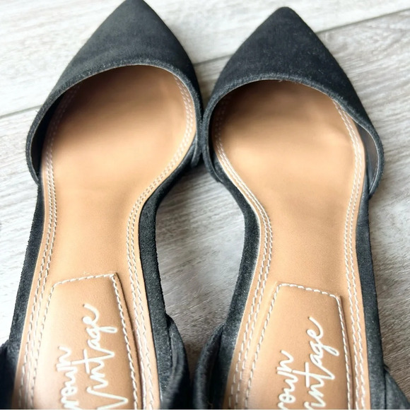 CROWN VINTAGE Valentinaa D'Orsay Black Leather Strappy Pumps - Picture 9 of 15